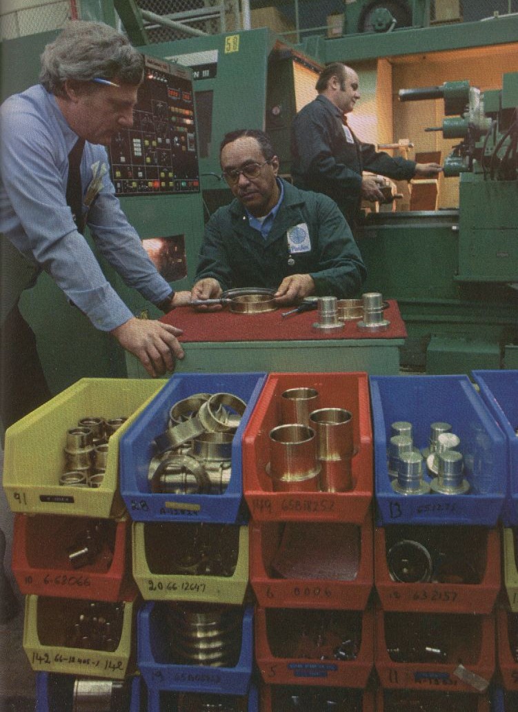 1970s The Machine Shop at Pan Am's maintenance Jet Center at New York JFK Airport.